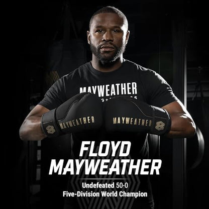 Hayabusa Mayweather Champ Boxing Gloves for Men and Women - color: Black/Gold, size: 16oz