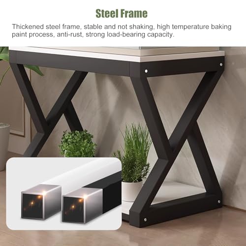 Black White Fish Tank Stand Holder 10 20 30 40 Gallon, Heavy Duty Modern Reptile Tank Rack Breeder Tank Stands Aquarium Stand（Black-60x50x70cm）