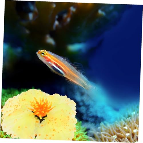 Mobestech Yellow Silicone Aquarium Water Plant Decor Realistic Artificial Aquatic Ornament for Fish Tank Landscape Lightweight Hideaway for Betta and Freshwater Fish