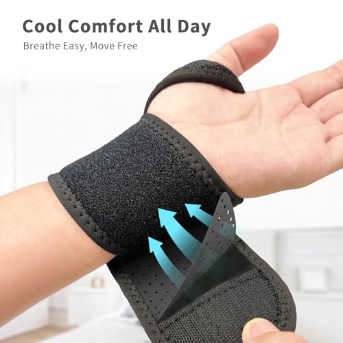 Bracoo Carpal Tunnel Wrist Brace with Compression Wrap - color: Black