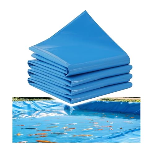 Durable 0.3MM Thick PVC Pond Liner for Fish & Plants, Blue Preformed Underlayment for Outdoor Koi Ponds, Streams, Fountains & Waterfalls (1.5x50m/4.9x164') - size: 1.5x50m/4.9x164'