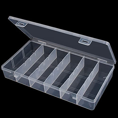 clear visible plastic storage box cosmetic tools storage box makeup tools fishing tackle accessory box organizer jewelry screws hardware accessories organizer box (2Pack)
