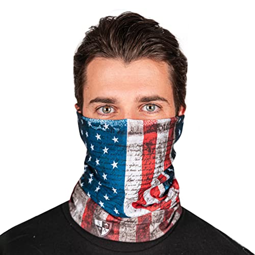 S A Soul of Adventure Single UV Face Shield | UV 30+ Multipurpose Neck Gaiter Balaclava for Adults - color: American Flag