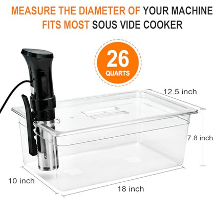 Sous Vide Container 26 Quart With Lid,BPA Free Complete Accessories For Anova and Most Sous Vide Cookers,Anova Container Kit - color: Large Sous Vide Container-without accessories