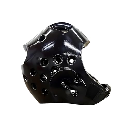 Youth & Adults Taekwondo Karate Headgear MMA Martial Arts Helmet, Soft Head Gear for Martial Art Grappling Muay Thai Kickboxing Taekwondo - color: BLACK, size: Small