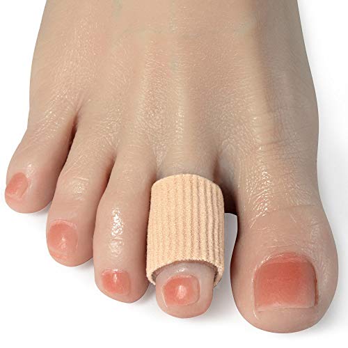 5 Pack Cut Toe Tube Sleeves Made of Elastic Fabric Lined Silicone Toe Sleeve Protector - size: 5.9Inch (Pack of 5)