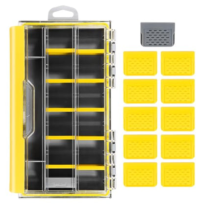 RUNCL 3500 Standard Fishing Tackle Box, Waterproof Floating Lure Storage Box with Adjustable Dividers, Clear Rust-Proof Utility Tray for Terminal Tackle, Hooks and Sinkers - color: 3500 Standard