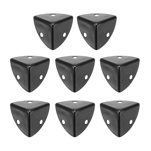 uxcell 8PCS Metal Corner Protector 1 x 1 x 1 Inch Box Edge Guard Protector Zinc Alloy Cabinets Speaker Corners Protector for Furniture Decorative (Black) - color: Black, size: 1 x 1 x 1 Inch