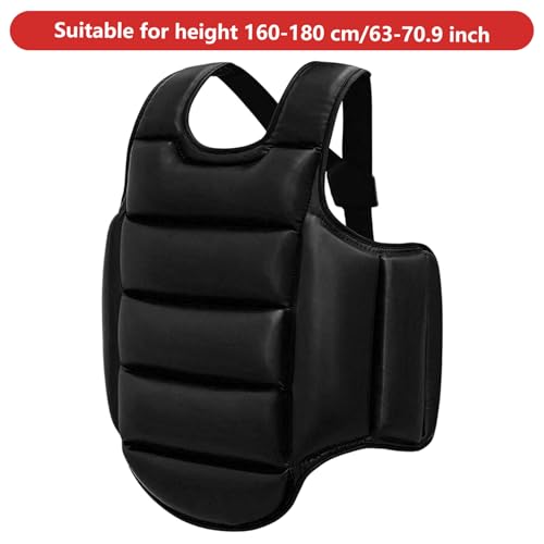 Boxing Body Protector, Reversible Chest Protector, Adjustable Taekwondo Sparring Gear, Sponge Boxing Training Equipment 160-180cm|Chest Rib Guards - color: Black & White