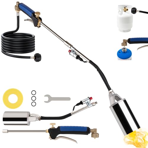 Propane Torch Weed Burner, Weed Torch Propane Burner for Outside, Blow Torch Gun for Propane Tank Weeds with 10FT Hose