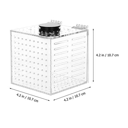 1Pc Aquarium Fish Box, Acrylic Fish Tank Breeding Box Juvenile Spawning Hatchery Incubator with Magnet for Shrimp Clown Guppy, 10.7x10.7x10.7cm
