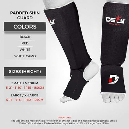 DEFY Shin Instep Foam Padded Shin Guard Protector Shin Support MMA Foot Protection Kickboxing