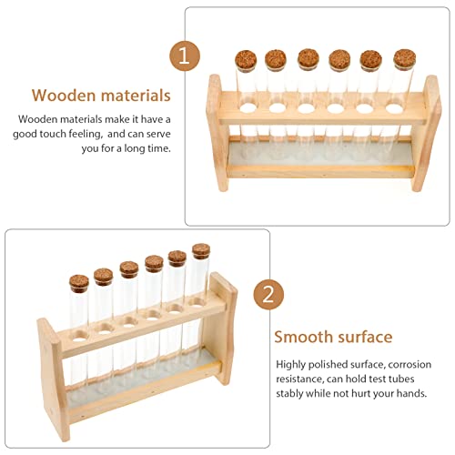 Beaupretty Test Tube Stand Wooden Rack for Perfume Essential Oil Compact Design for