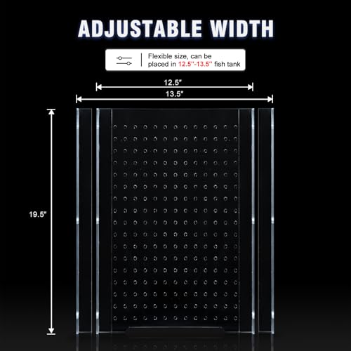 Acrylic Fish Tank Divider,55 Gallon Tank Divider,Adjustment Clear Fish Tank Separator Set with Suction Cups (55gallon)