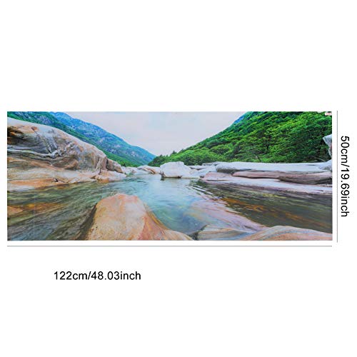 PVC Mountain Interval Rivers Fish Tanks Wallpaper, Aquarium Background Poster, Non - Glare Decor with Adhesive Backing for Freshwater Saltwater Tanks, 122x50cm