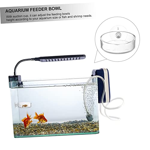 4pcs Transparent Acrylic Fish Feeder Bowl with Cups for Easy Installation Home Aquariums for Fish and Shrimp Feeding and Water Plant Container