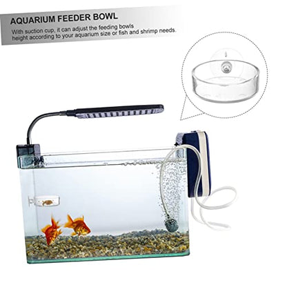 4pcs Transparent Acrylic Fish Feeder Bowl with Cups for Easy Installation Home Aquariums for Fish and Shrimp Feeding and Water Plant Container