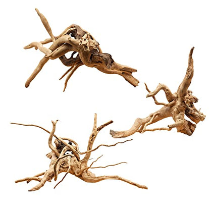 6-8in Aquarium Driftwood 3PCS Reptile Spider Wood Assorted Branches Natural Trunk Driftwood Tree Fish Tank Decoration - size: S:Spiderwood (6-8in 3PCS)