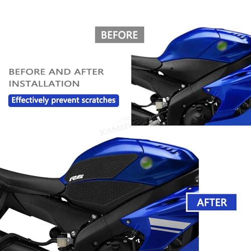 YZF-R6 Side Fuel Tank Pad 2017-2021 - Protective Anti-Slip Knee Grip Traction Sticker for R6 Accessories
