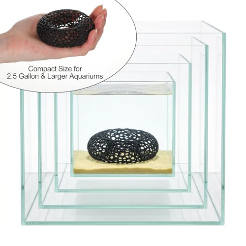 2 Pack Shrimp Cave for Aquarium, Shrimp Hide and Hideout for Cherry Shrimps, Fish Tank Accessories for Breeding & Molting and Hiding & Resting, Realistic Aquarium Caves and Hideouts (Black)