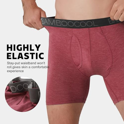 BAMBOO COOL Ultra Soft Mens Underwear Boxer Briefs Multi-pack - color: 2blue/Red/Coal Black/Charcoal Gray/Gray Green（6 Pack）, size: Small