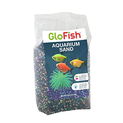 GloFish Aquarium Sand 5 Pounds, Black with Highlights, Complements Tanks and Décor, (AQ-78485)