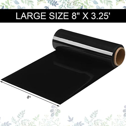 Treela 2 Rolls Non Slip Material Roll, 8 Inch x 3.25 ft Silicone Roll Cut to Size Non Slip Mat Large Table Pads Anti Slip Large Roll for Baking Drawer Crafts Counter Eating Aids Drawer (Black)