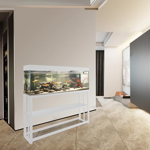 55-75 Gallon Fish Tank Stand with Storage Shelf, 48.5 x14.9 x 29.2 Inch Aquarium Stand, Turtle Tank, Reptile Terrariums and Breeder Tank Stand,980LBS Capacity, White
