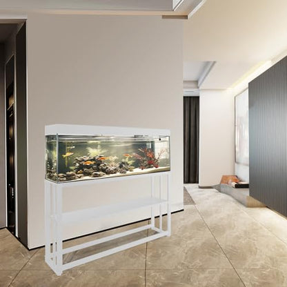 55-75 Gallon Fish Tank Stand with Storage Shelf, 48.5 x14.9 x 29.2 Inch Aquarium Stand, Turtle Tank, Reptile Terrariums and Breeder Tank Stand,980LBS Capacity, White
