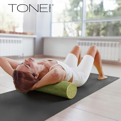 TONE Fitness Firm High-Density Foam Roller for Exercise, Massage & Recovery - color: Black, size: 18 Inch