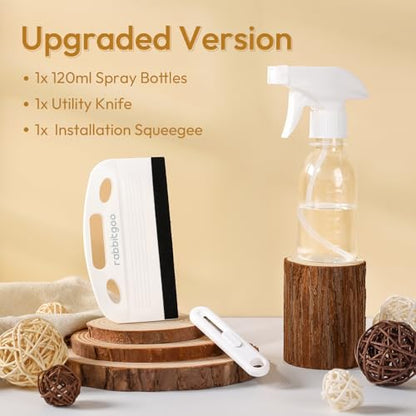 rabbitgoo Window Tint Kit, 3 Pcs Window Privacy Film Installation Tools Set, Includes Suede Squeegee, Utility Knife & 120ml Adjustable Spray Bottle for Car Tints, Privacy Film, Wallpaper Application - color: White Squeegee