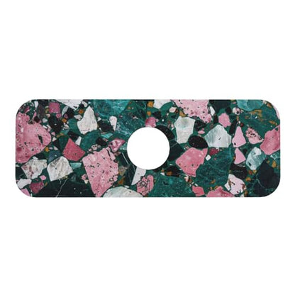 Faucet Draining Mat For Kitchen Sink, Terrazzo Dark Green Diatom Mud Absorbent Drain Pad For Bathroom Kitchen Sink Splash Guard Drying Mat - color: Terrazzo Dark Green