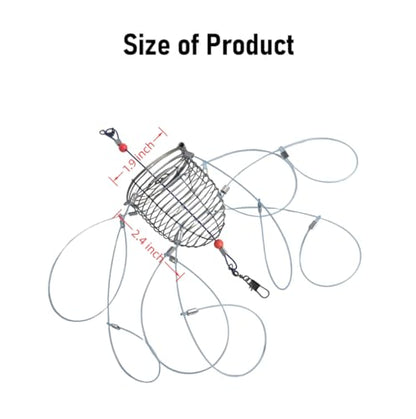 4Pcs Stainless Steel Crab Snare Traps with 8 Loops,Crab Traps for Blue Crabs/Red Crab/Rock Crab,Crab Snare for Fishing Rods, Crabbing Equipment