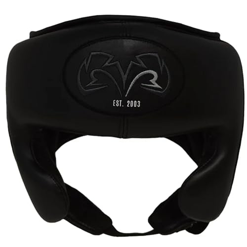 RIVAL Boxing RHG-Guerrero Headgear, Superior Visibility, Lacing Adjustment System, Handcrafted All-Leather Construction, Ergonomic Design - color: Black, size: Medium