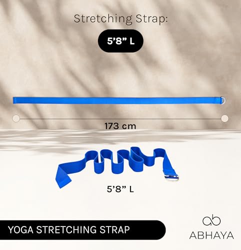 MODERN-X Stretching Strap for Home Workout,Yoga Strap, Yoga and Pilates Accessory, 6ft Non-Elastic, 100% Polyester, Stretch Band to Increase Flexibility or injury recovery for Women & Men by Abhaya