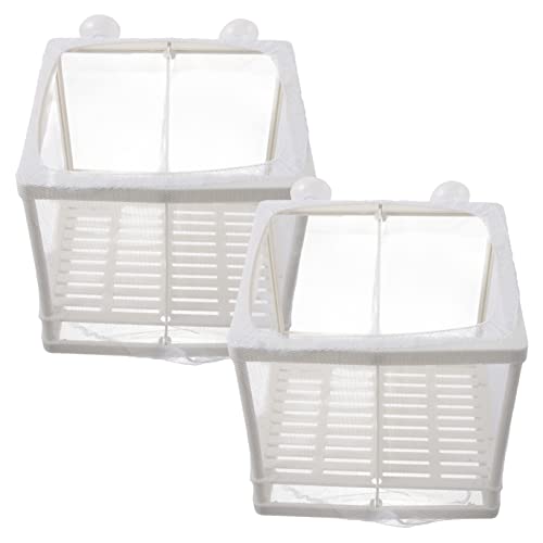 Milisten 2pcs Fish Breeding Container Isolation Box Plastic Fish Tank Incubator for Shrimp and Betta Mesh Breeder Box for Efficient Fry Hatching and