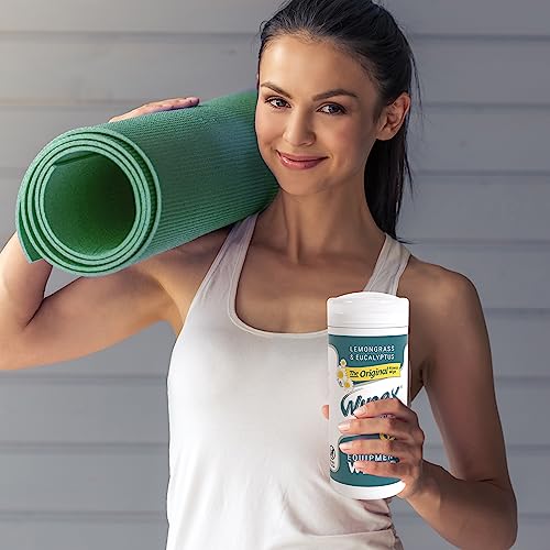 Wipex Fitness Equipment Wipes - EWG Verified - 50 Ct Original Natural Plant Based Gym Wipes for Equipment, Clean Surfaces at Home or Gym, Use as a Yoga Mat Cleaner, Lemongrass, Eucalyptus & Vinegar - size: 50 Count (Pack of 1)