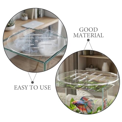 2pcs Acrylic Aquarium Lid: Round Fish Tank Anti-Jumping Cover with Hole, Transparent Plate for Preventing Fish Reptile Turtles Jumping Out Aquarium