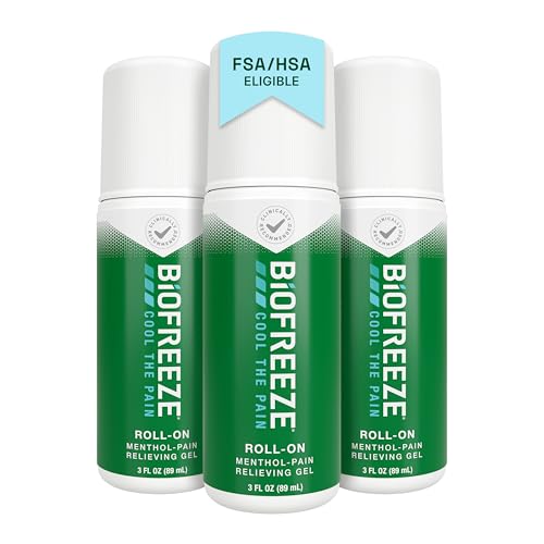 Biofreeze Pain Relief Roll On, Cooling Menthol Relief, 3 FL OZ (3 pack) - size: 3 Fl Oz (Pack of 3), style: Green
