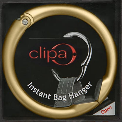 Clipa Bag Hangers The Ring that Opens into a Hook, Closes Automatically - color: Matte Gold