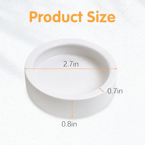 6 Pack Reptile Food Bowl, Mini Ceramic Water Feeder Bowl, Reptile Worm Feeding Dish for Lizard Turtle Bearded Dragon Anoles Crested Gecko Hermit Crab Leopard Gecko Chameleon Corn Snake - size: 6 Pcs 2.7 '' x 0.8 ''