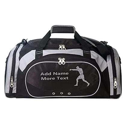 Personalized SportS Duffel Bag With Custom Name & Text - Boxing - color: Black, style: Boxing