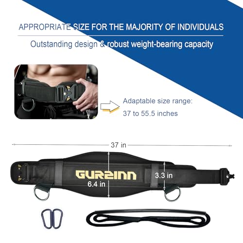 Weight Lifting Belt Gym Fitness with Quick Locking, Dip Belt with rope, Weighted Pull Up Belt for Gym Fitness Powerlifting Squat - color: Black