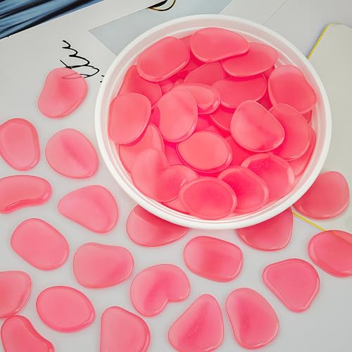 200PCS Pink Glow Rocks Flake Shape Glow in The Dark Rocks Luminous Stone for Bonsai Plant Pots Fish Tank Aquarium Yard Walkway Pathway (1.2-1.6")