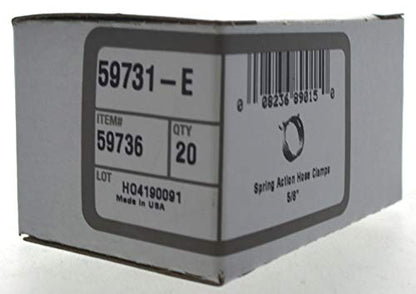 Hillman 59736 Spring Action Hose Clamp, 5/8-Inch, 20-Pack , Gray