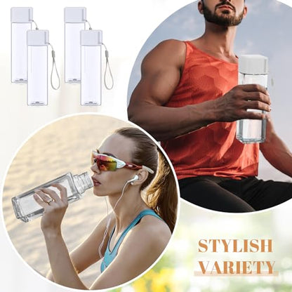 Mifoci 20 Pack 17 oz Plastic Water Bottles, White, Rectangle - color: White
