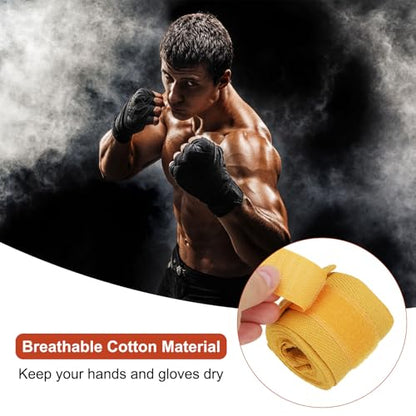 PATIKIL Boxing Hand Wraps Length Elastic Boxing Wraps - color: Yellow, size: 98 Inch/197 Inch