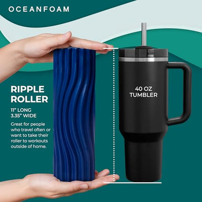 Oceanfoam Ripple Roller Small Foam Roller for Physical Therapy (Royal Blue) - color: Royal Blue