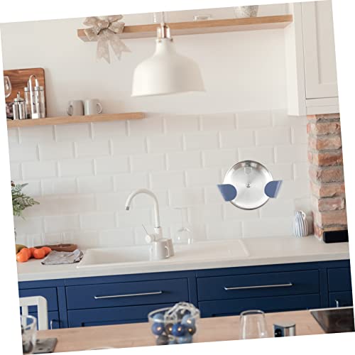 Ciieeo 5 Pair Abs Frosted Kitchen Lid Holder with Strong Adhesive Multifunctional Pot Lid Storage Rack and Stand for Pots Pans and Trays Seamless Stickers Lightweight Blue Organizer