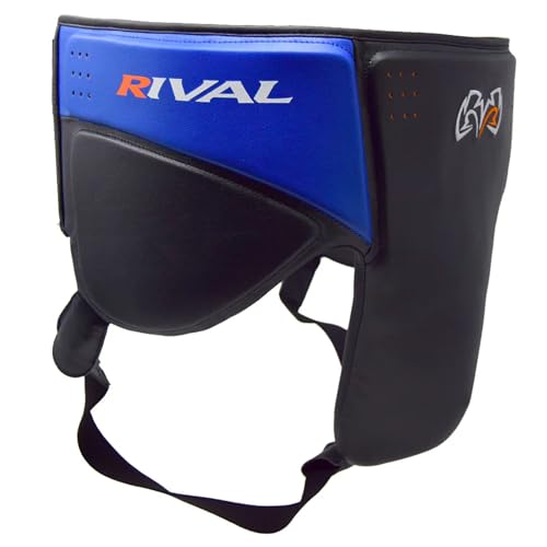 RIVAL Boxing RNFL10 360 Groin Protector with Intelli-Shock D3O Foam, Intelligently Adapts to the Intensity of Any Hit - color: Black/Blue, size: Medium